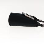 FENDI Mamma Baguette Shoulder Bag Nylon Leather Black Silverep6018