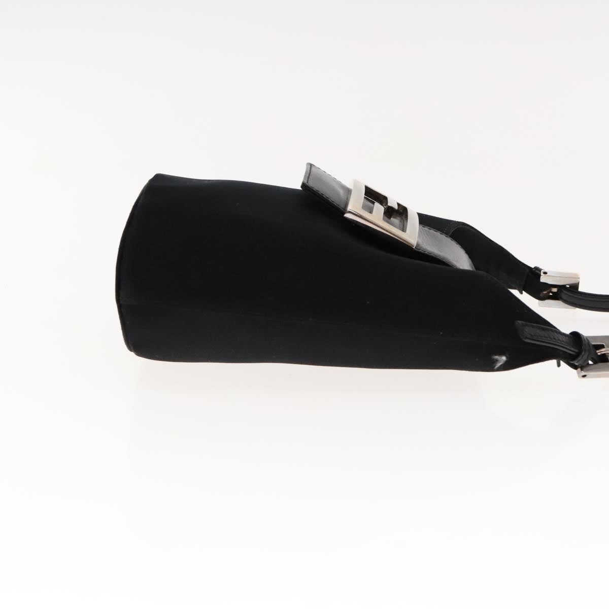 FENDI Mamma Baguette Shoulder Bag Nylon Leather Black Silverep6018