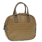 FENDI Zucchino Canvas Hand Bag Brown Goldep6039