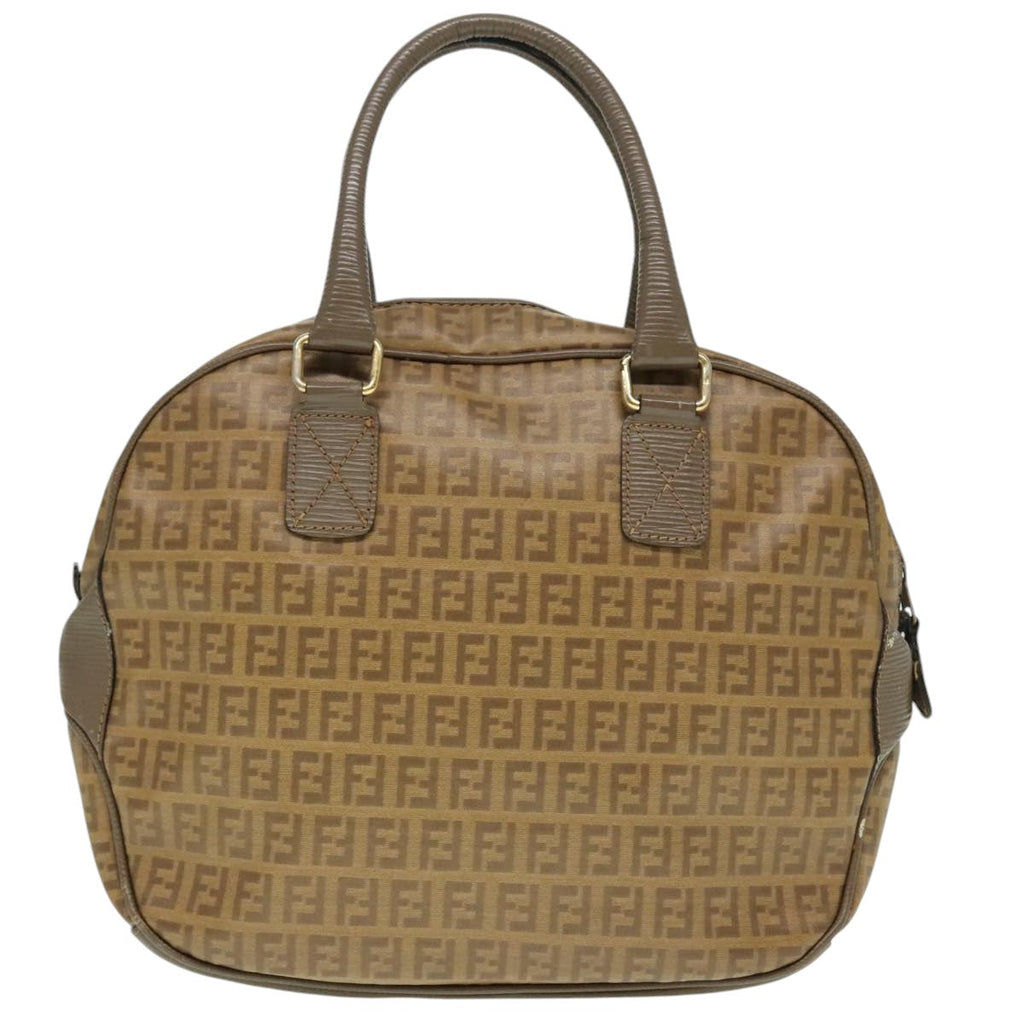 FENDI Zucchino Canvas Hand Bag Brown Goldep6039