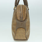 FENDI Zucchino Canvas Hand Bag Brown Goldep6039