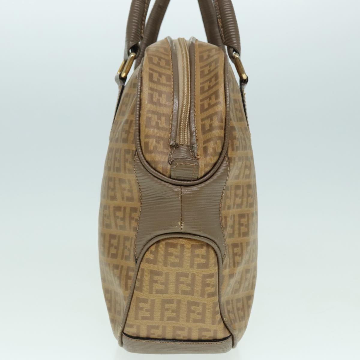FENDI Zucchino Canvas Hand Bag Brown Goldep6039