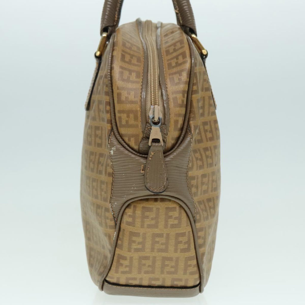 FENDI Zucchino Canvas Hand Bag Brown Goldep6039