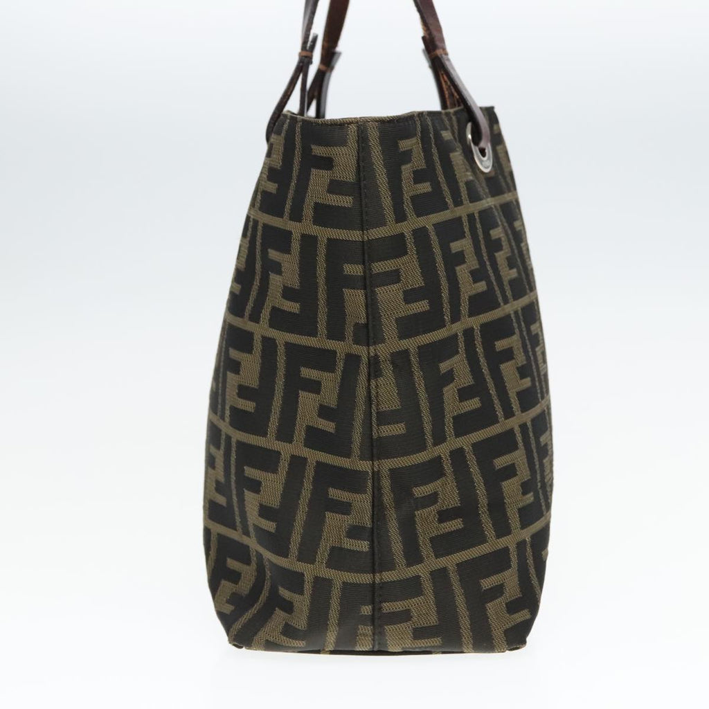 FENDI Zucca Canvas Tote Bag Brown Silverep6043
