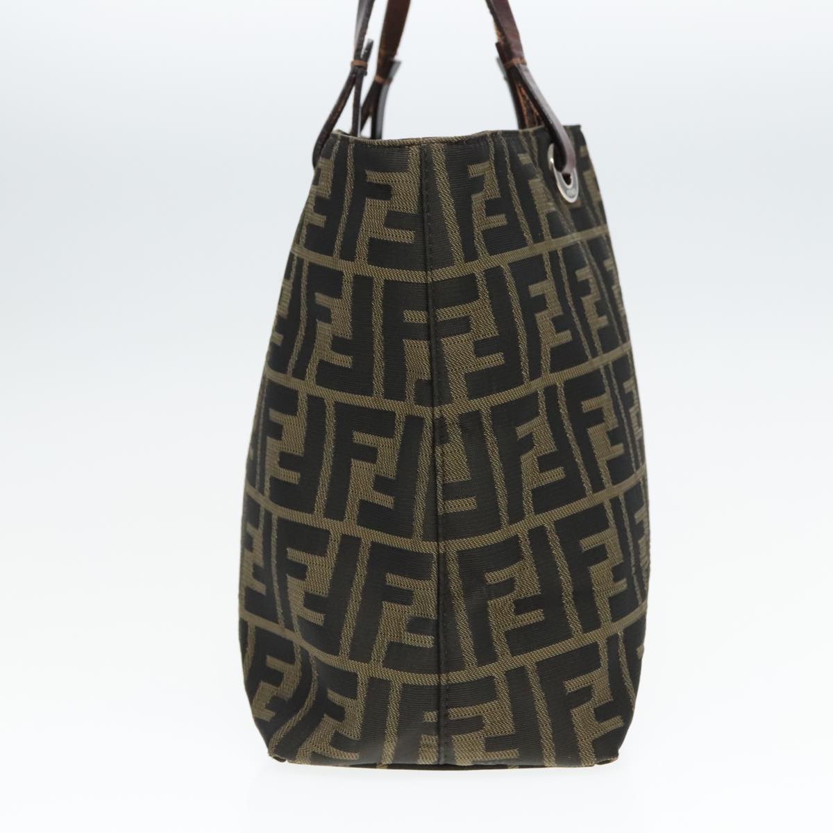 FENDI Zucca Canvas Tote Bag Brown Silverep6043