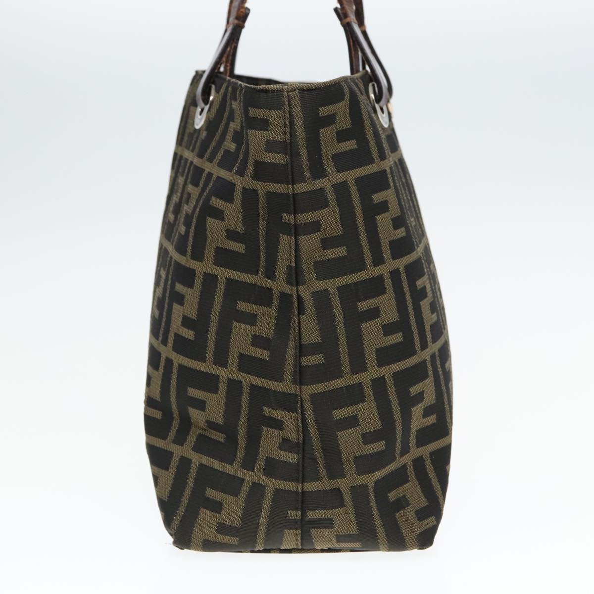 FENDI Zucca Canvas Tote Bag Brown Silverep6043