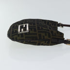 FENDI Zucca Canvas Hand Bag Brown Black Silverep6060