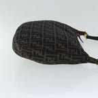 FENDI Zucca Canvas Shoulder Bag Black Brown goldep6131