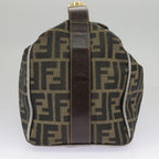 FENDI Zucca Canvas Hand Bag Black Brown Goldep6166