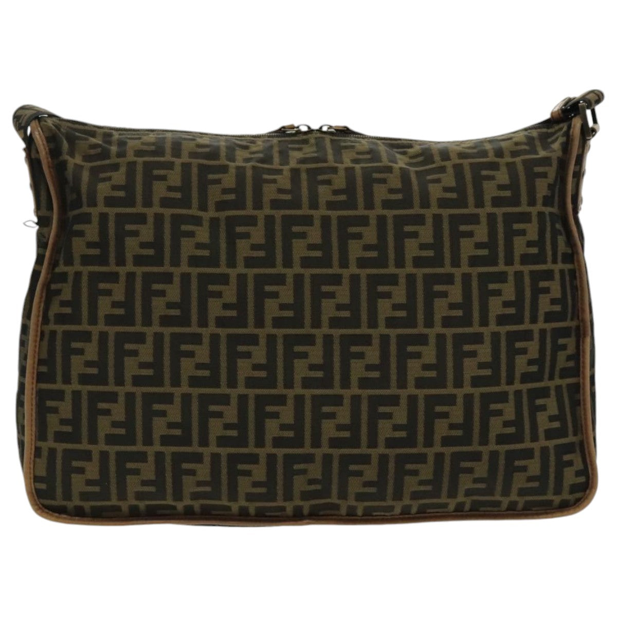 FENDI Zucca Canvas Shoulder Bag Black Brownep6186