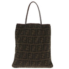 FENDI Zucca Canvas Tote Bag Wool Brown Blackep6200