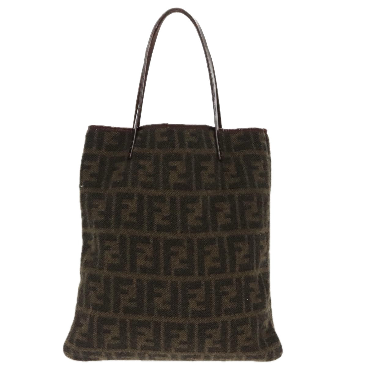 FENDI Zucca Canvas Tote Bag Wool Brown Blackep6200
