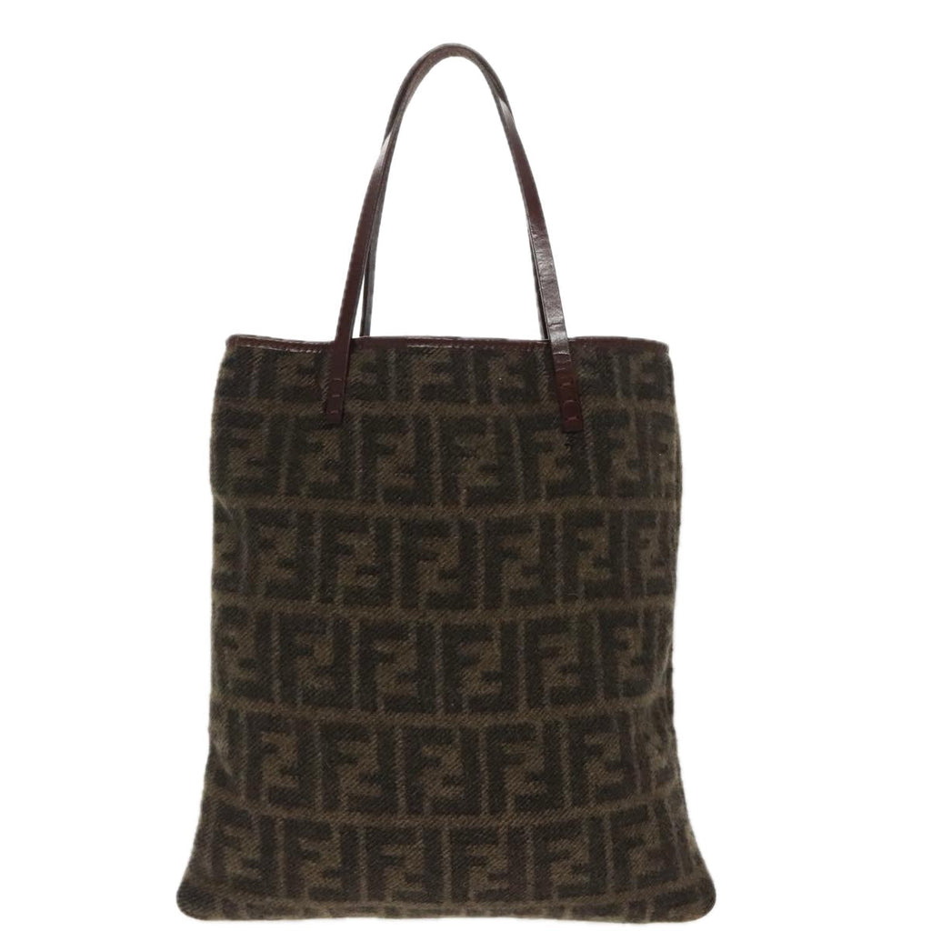 FENDI Zucca Canvas Tote Bag Wool Brown Blackep6200