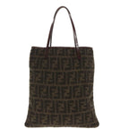 FENDI Zucca Canvas Tote Bag Wool Brown Blackep6200