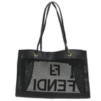 FENDI Mesh Tote Bag Leather Blackep6207