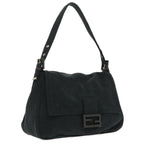 FENDI Mamma Baguette Shoulder Bag Cotton Gray Silverep6216