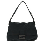FENDI Mamma Baguette Shoulder Bag Cotton Gray Silverep6216