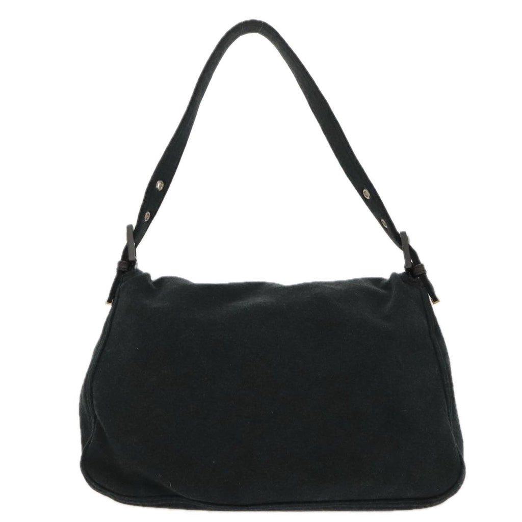 FENDI Mamma Baguette Shoulder Bag Cotton Gray Silverep6216