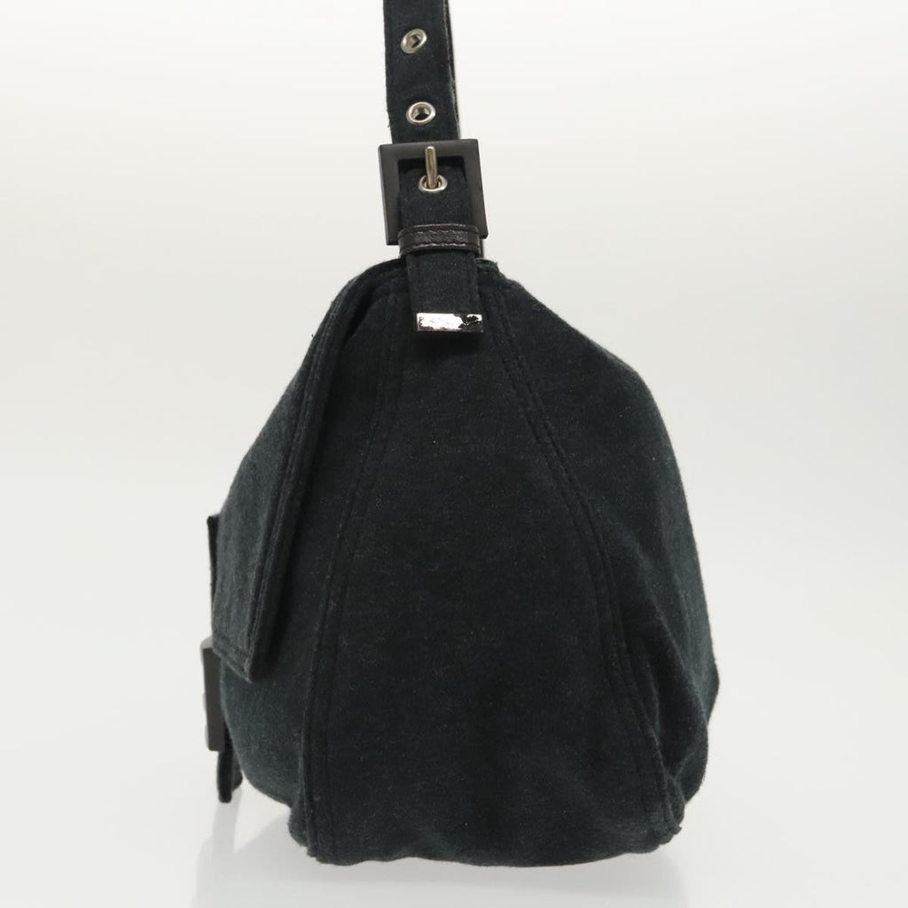 FENDI Mamma Baguette Shoulder Bag Cotton Gray Silverep6216