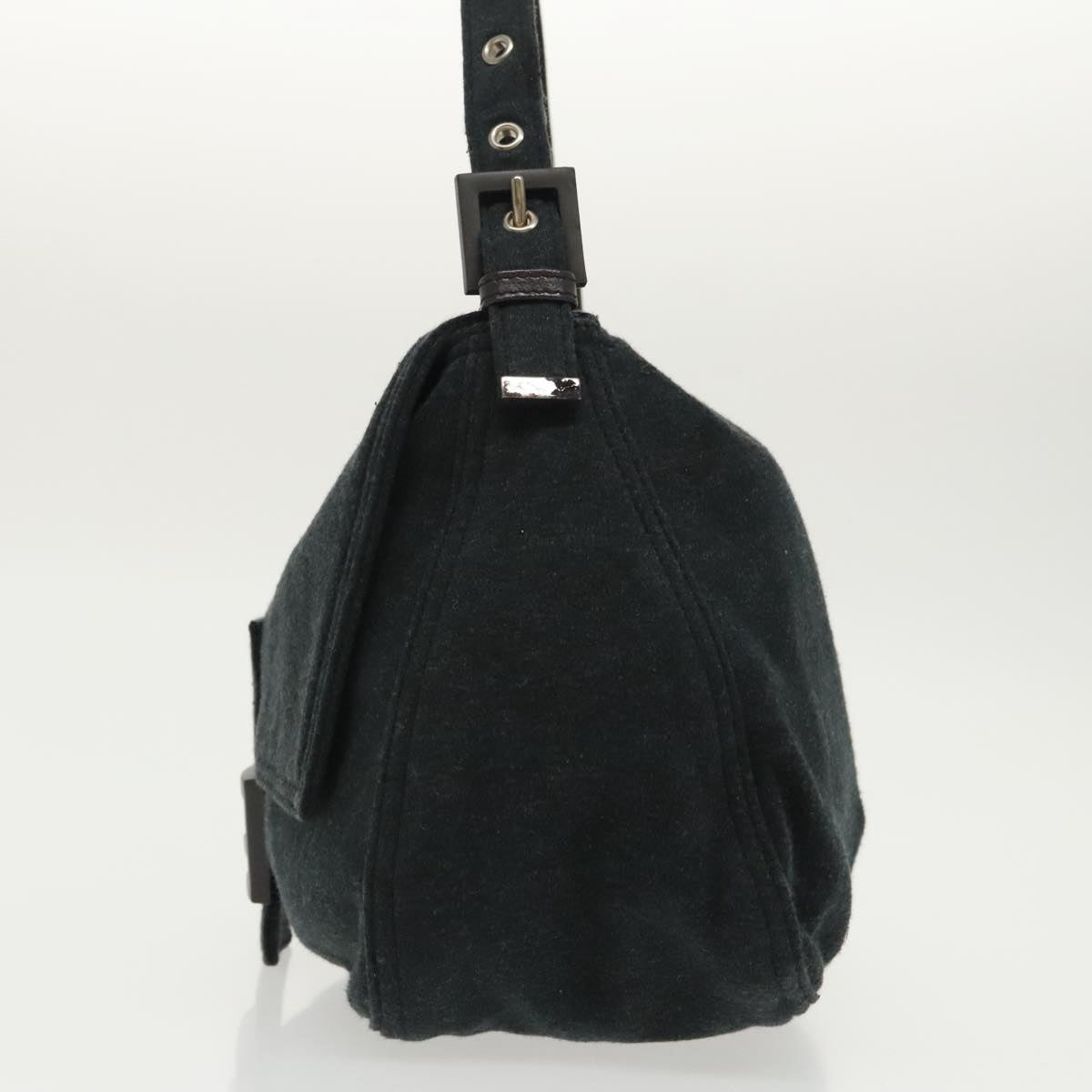 FENDI Mamma Baguette Shoulder Bag Cotton Gray Silverep6216