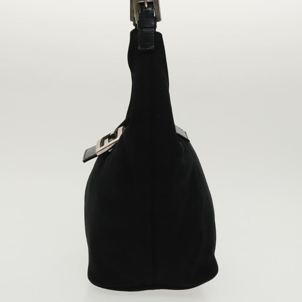 FENDI Mamma Baguette Shoulder Bag Nylon Black Silverep6221