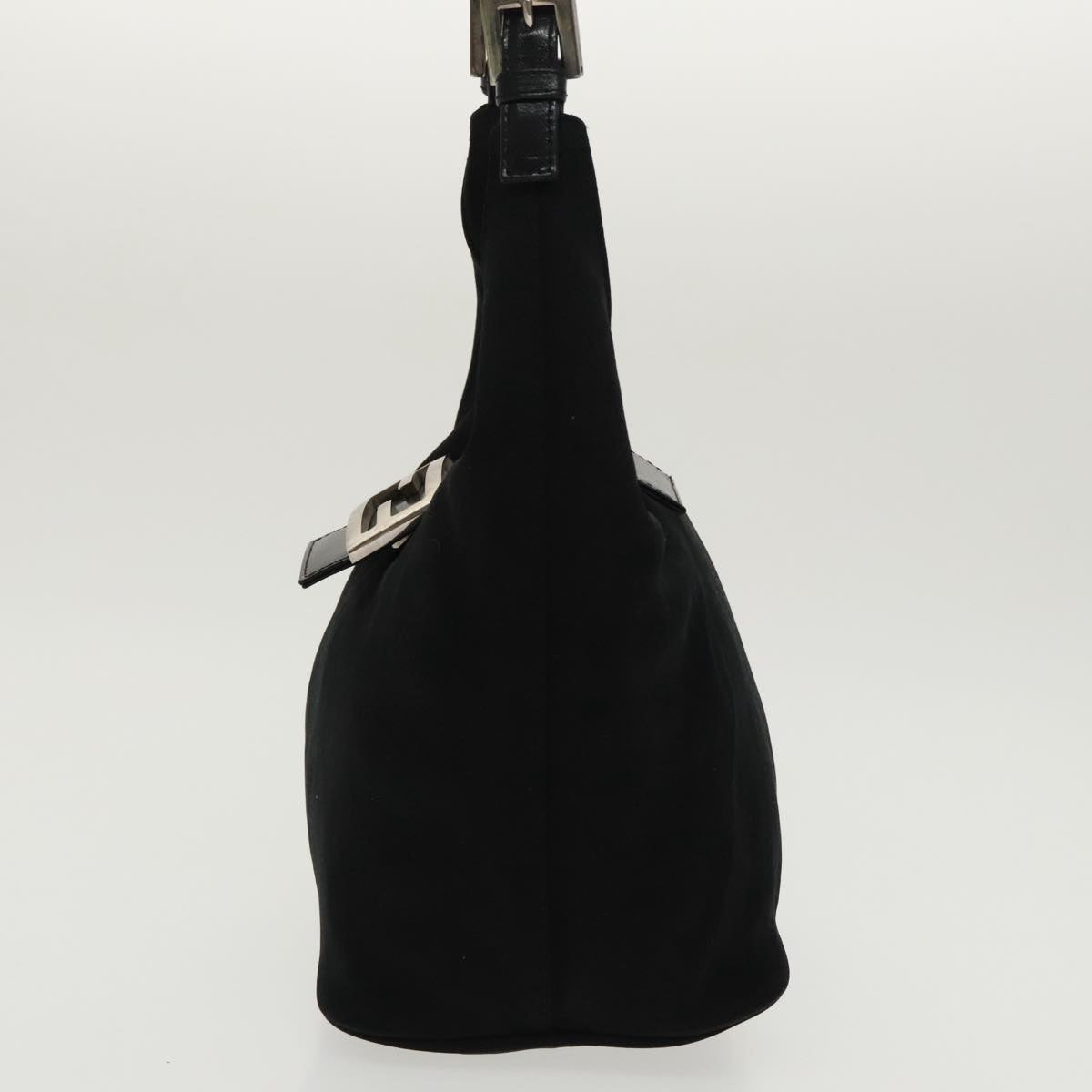 FENDI Mamma Baguette Shoulder Bag Nylon Black Silverep6221