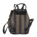 FENDI Pecan Canvas Backpack Brown Black goldep6248