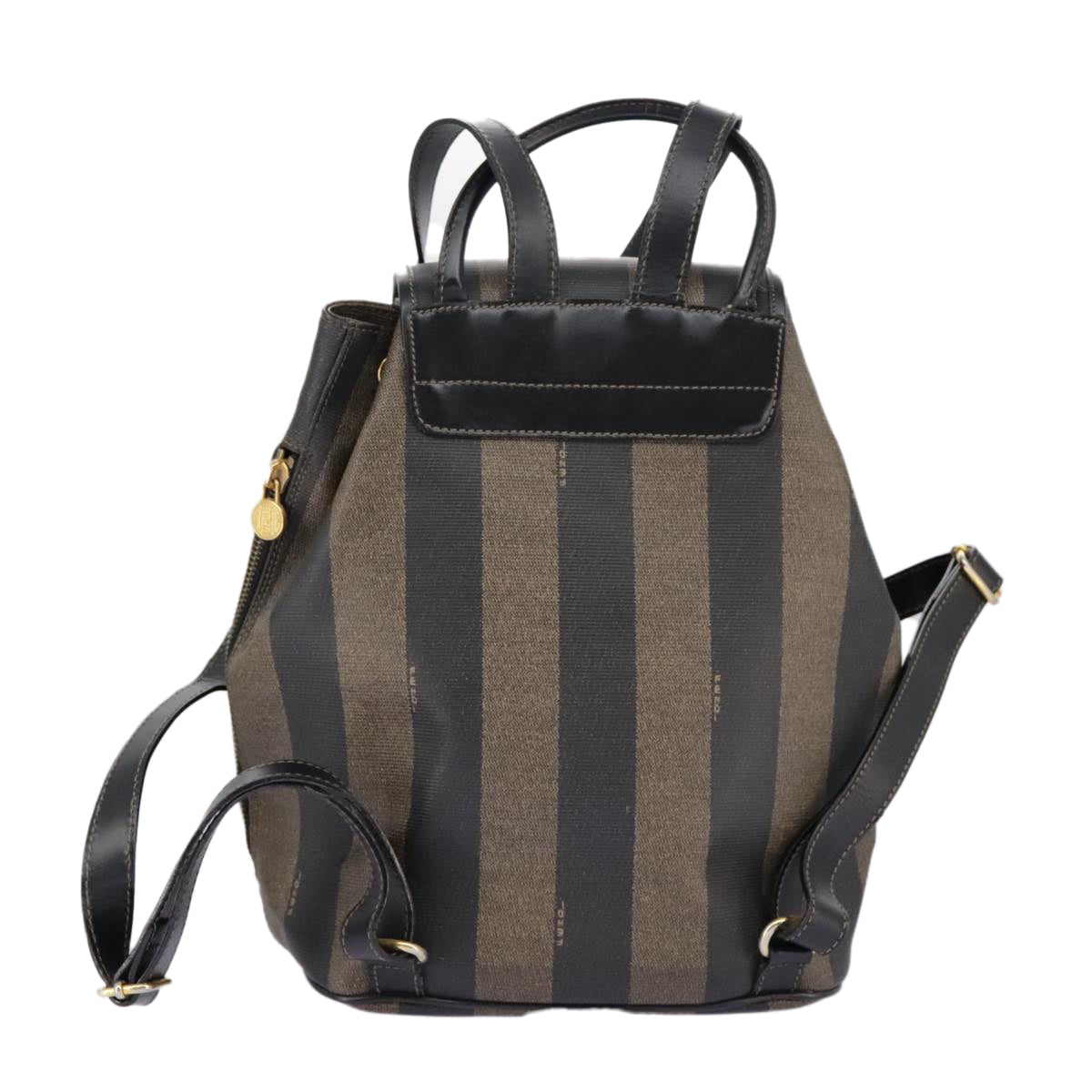 FENDI Pecan Canvas Backpack Brown Black goldep6248