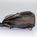 FENDI Pecan Canvas Backpack Brown Black goldep6248