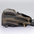 FENDI Pecan Canvas Backpack Brown Black goldep6248