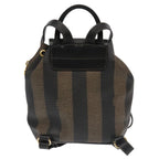 FENDI Pecan Canvas Backpack Brown Black goldep6437