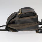 FENDI Pecan Canvas Backpack Brown Black goldep6437