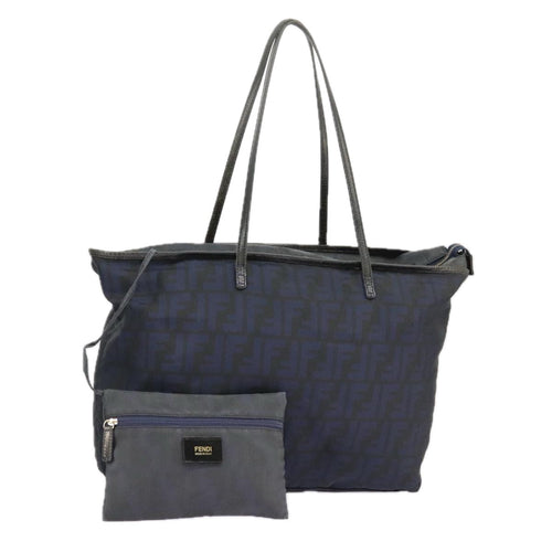 FENDI Zucca Canvas Tote Bag Gold Navyep6478