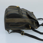 FENDI Pecan Canvas Backpack Brown Black Goldep6564