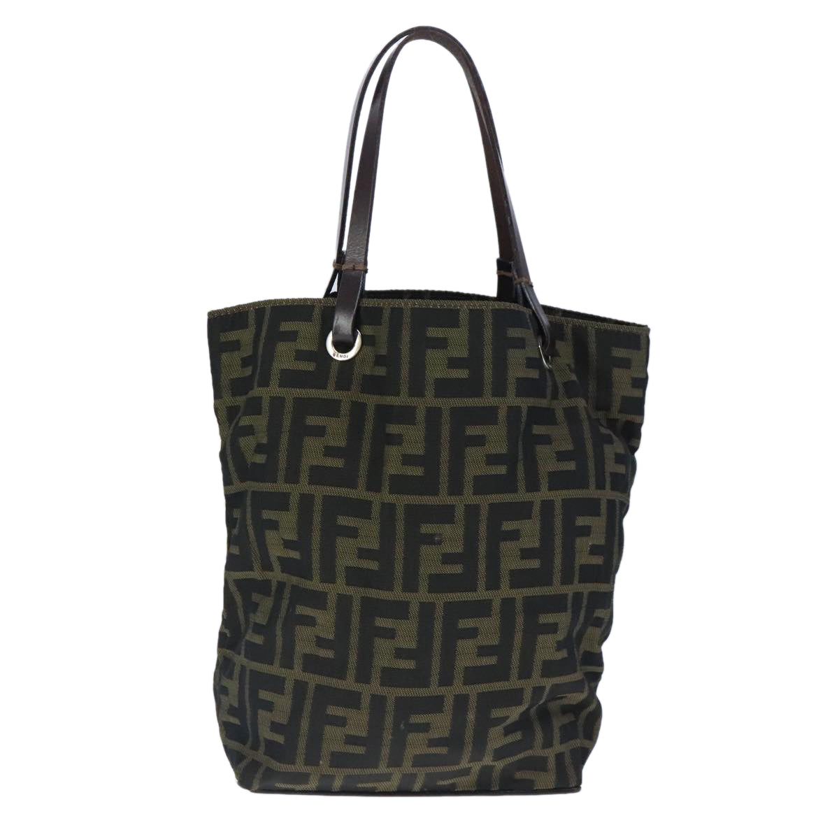 FENDI Zucca Canvas Hand Bag Brown Blackep6607