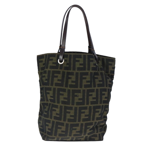 FENDI Zucca Canvas Hand Bag Brown Blackep6607