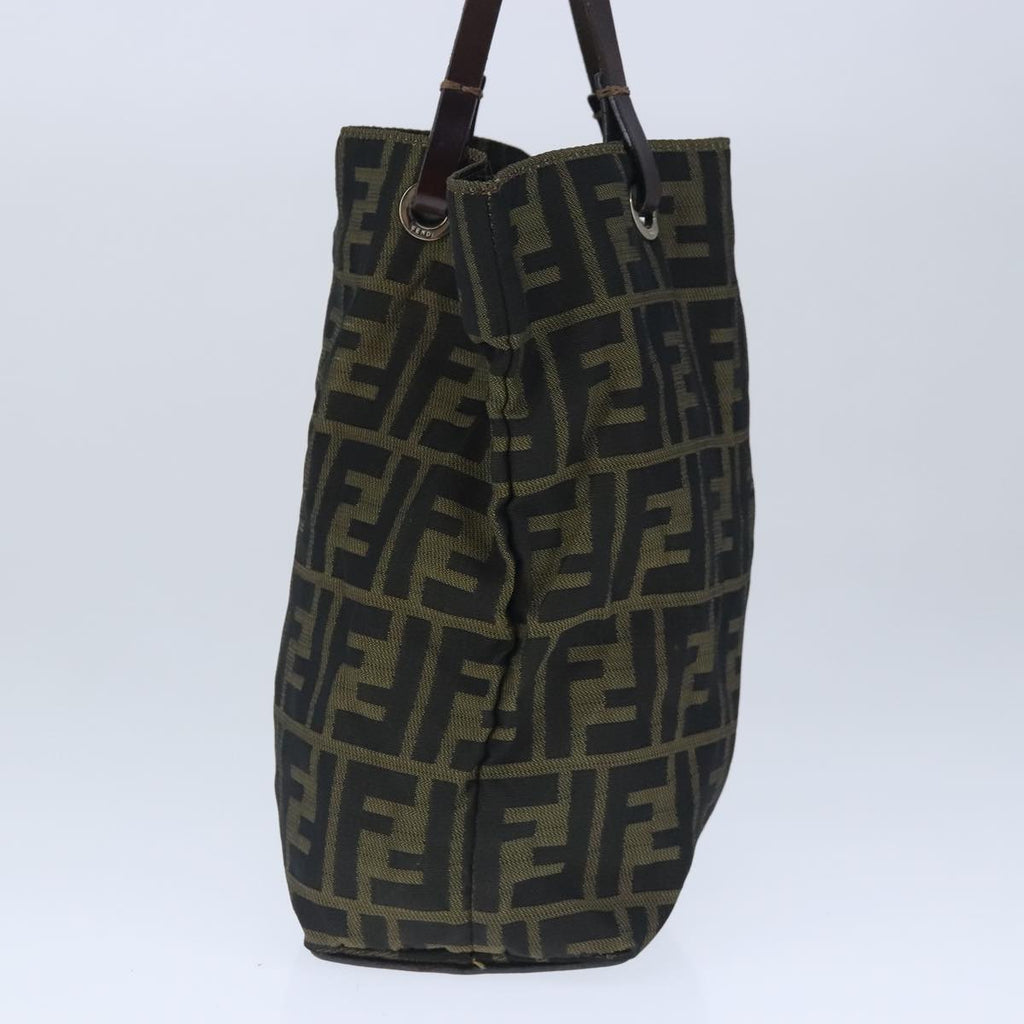FENDI Zucca Canvas Hand Bag Brown Blackep6607