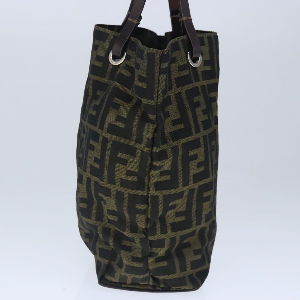 FENDI Zucca Canvas Hand Bag Brown Blackep6607