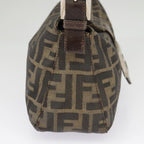 FENDI Zucca Canvas Mamma Baguette Shoulder Bag Brown Black Silverep6627