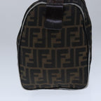 FENDI Zucca Canvas Hand Bag Brown Black Silverep6691