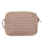 FENDI Zucchino Canvas Shoulder Bag Pink Goldep6746