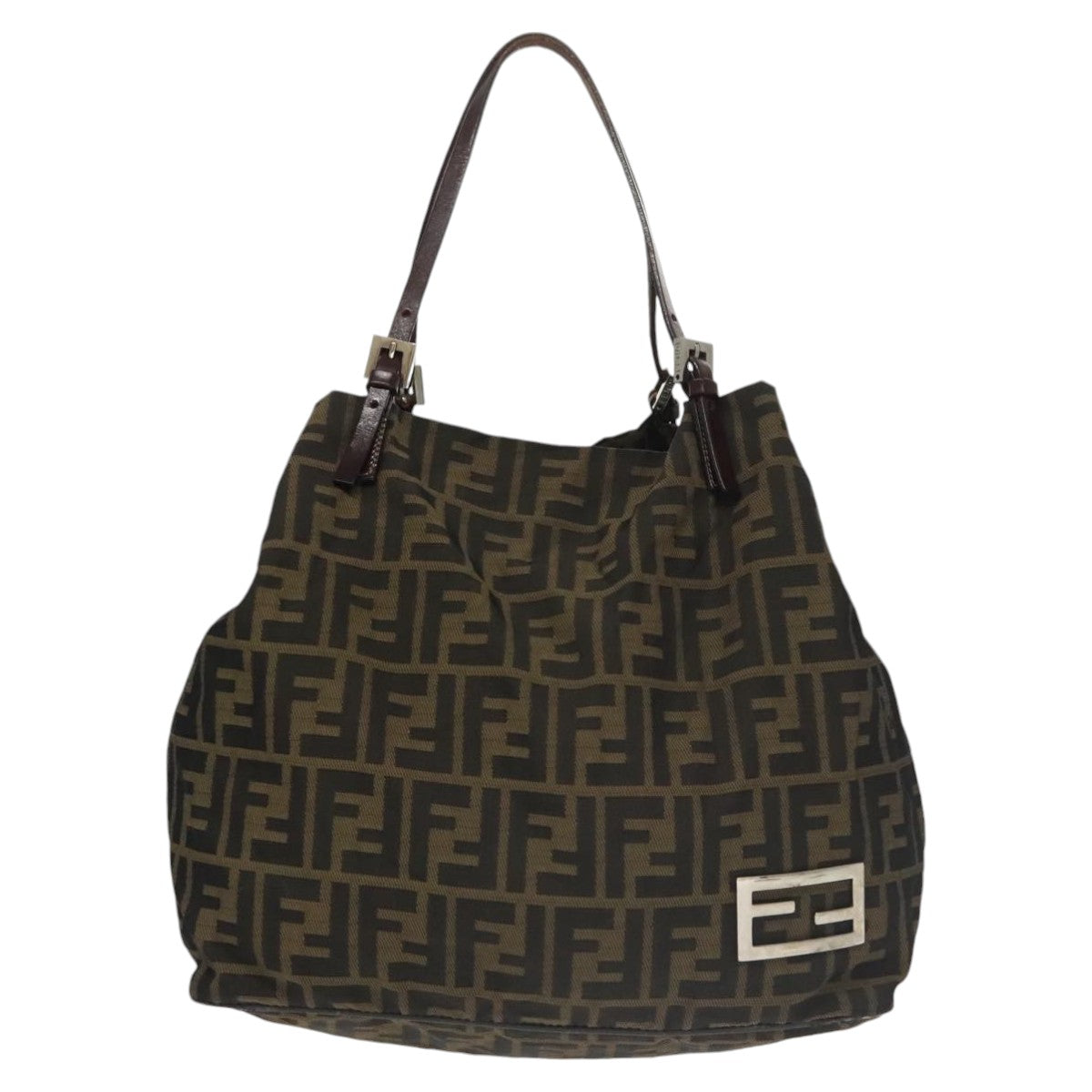 FENDI Zucca Canvas Tote Bag Khakiep6785