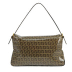 FENDI Zucchino Canvas Shoulder Bag Enamel Beigeep6814