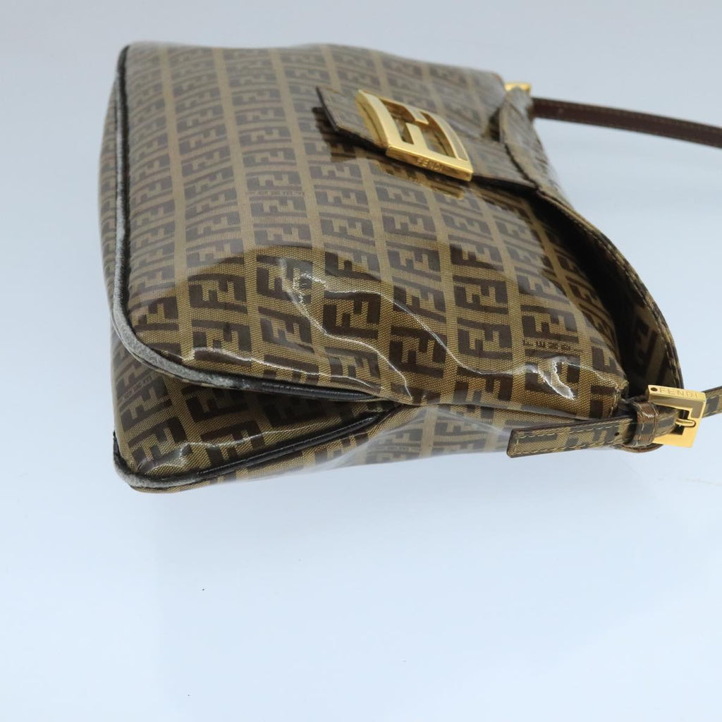 FENDI Zucchino Canvas Shoulder Bag Enamel Beigeep6814