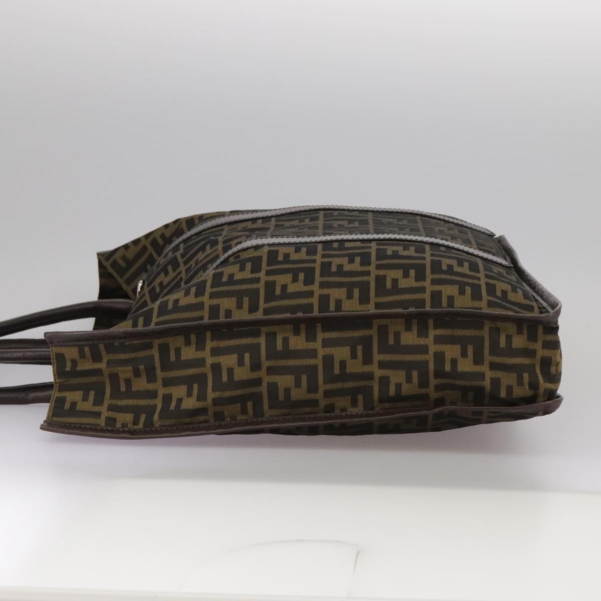 FENDI Zucca Canvas Tote Bag Brown Black Silverep6861
