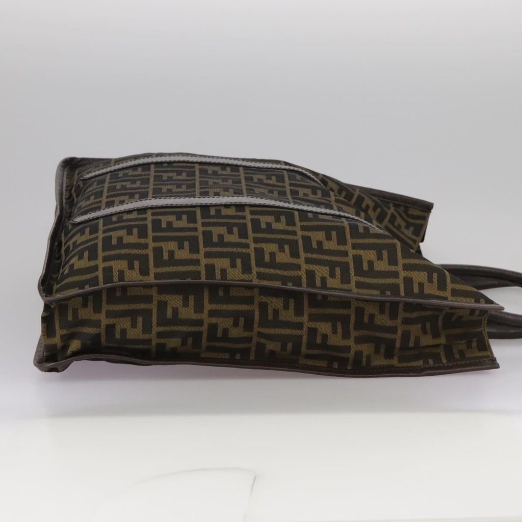 FENDI Zucca Canvas Tote Bag Brown Black Silverep6861