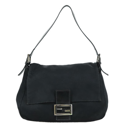 FENDI Mamma Baguette Shoulder Bag Nylon Black Silverep6902