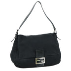 FENDI Mamma Baguette Shoulder Bag Nylon Black Silverep6902