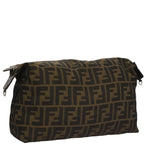FENDI Zucca Canvas Pouch Brown Blackep7110
