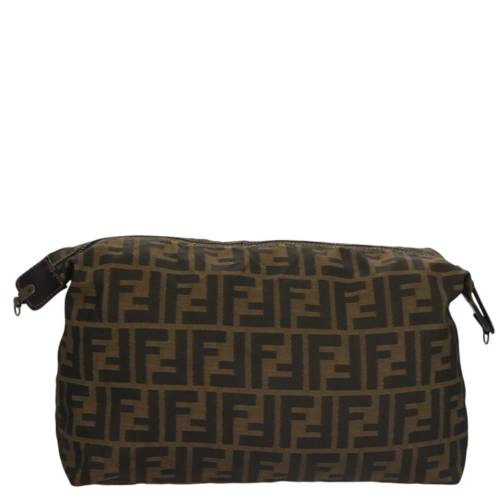 FENDI Zucca Canvas Pouch Brown Blackep7110